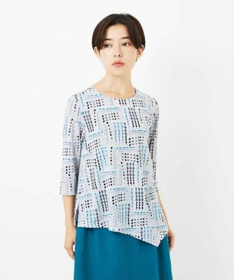 ＜GIANNI LO GIUDICE(Women/小さいサイズ)＞［接触冷感］ラインドットプリントカットソー