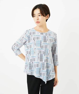 接触冷感］ラインドットプリントカットソー | GIANNI LO GIUDICE(Women