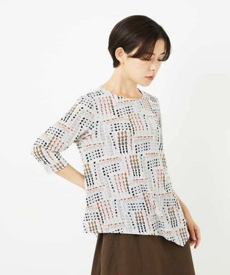 接触冷感］ラインドットプリントカットソー | GIANNI LO GIUDICE(Women