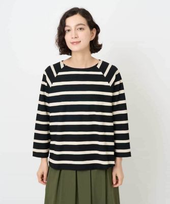 ＜GIANNI LO GIUDICE(Women/小さいサイズ)＞［日本製］抜染ボーダープリントカットソー