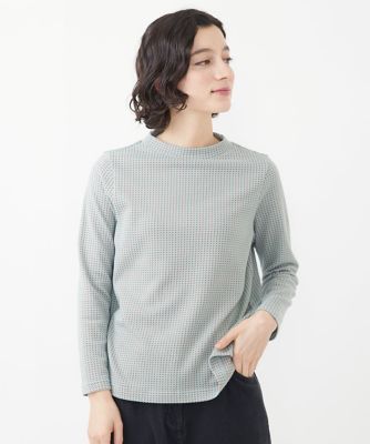 ［日本製］ハニカムジャガードプチハイネックカットソー