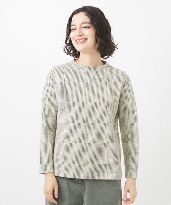 ［日本製］ハニカムジャガードプチハイネックカットソー