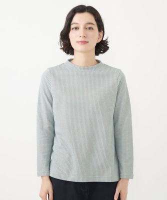 ［日本製］ハニカムジャガードプチハイネックカットソー