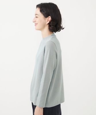 ［日本製］ハニカムジャガードプチハイネックカットソー