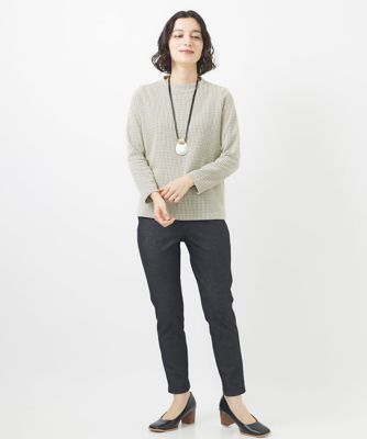 ［日本製］ハニカムジャガードプチハイネックカットソー