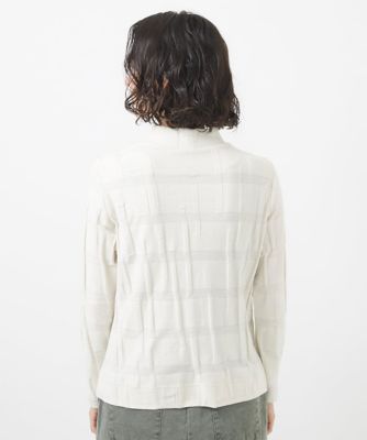 GIANNI LO GIUDICE / ジャンニ・ロ・ジュディチェ [洗える・日本製]切替リンクスジャガードカットソー 日本製］切替リンクスジャガード9分袖カットソー | GIANNI LO