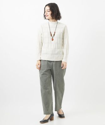 GIANNI LO GIUDICE / ジャンニ・ロ・ジュディチェ [洗える・日本製]切替リンクスジャガードカットソー 日本製］切替リンクスジャガード9分袖カットソー | GIANNI LO