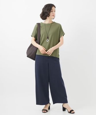 デニムジャージーセミワイドパンツ