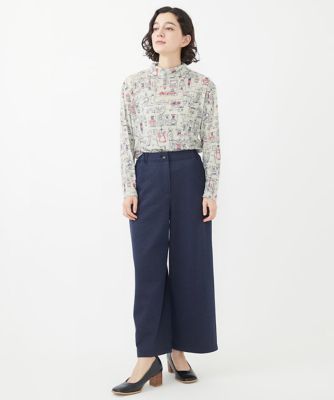 デニムジャージーセミワイドパンツ