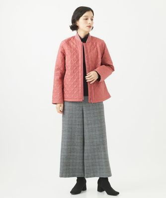 起毛チェックワイドストレートパンツ