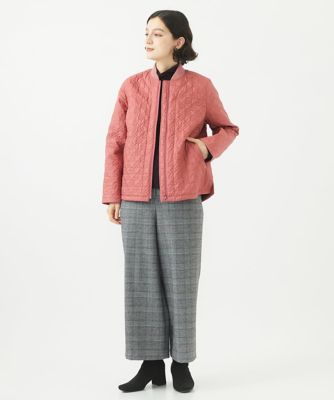 起毛チェックワイドストレートパンツ