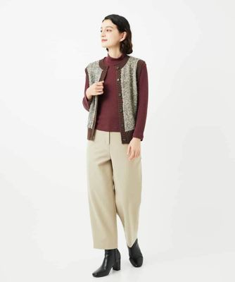 4色展開］両面起毛2WAYストレッチワイドストレートパンツ