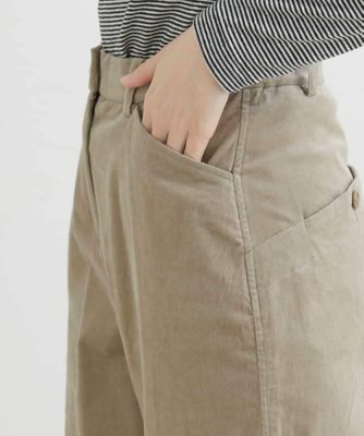 別珍ストレッチテーパードパンツ