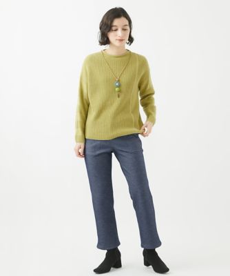 ［日本製］ファーボンディング裏起毛ストレートパンツ