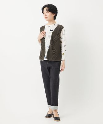 ［日本製］デニムレースプリントパンツ