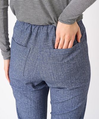 デニム調プリントハイテンションストレッチパンツ