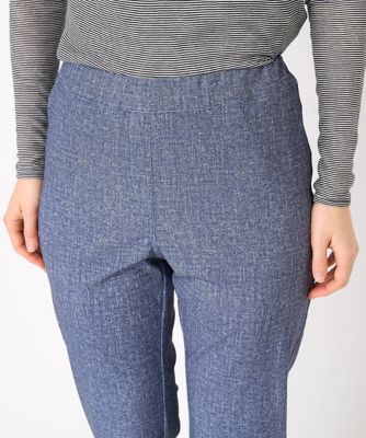デニム調プリントハイテンションストレッチパンツ