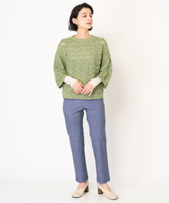 デニム調プリントハイテンションストレッチパンツ