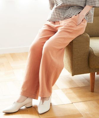 ＜GIANNI LO GIUDICE(Women/小さいサイズ)＞［セットアップ対応］二重織ガーゼデニム製品染めパンツ