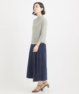 コットン無地チェックラップパンツ