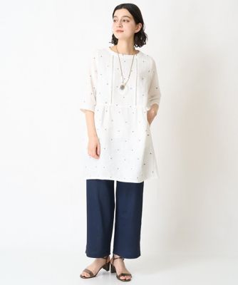 ［リバーシブル］ストライプ柄ワイドストレートパンツ