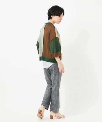 ［３サイズ展開］ぼかし調チェック柄ハイテンションストレッチパンツ