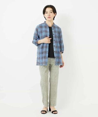 ［３サイズ展開］ぼかし調チェック柄ハイテンションストレッチパンツ