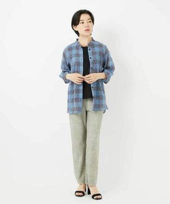［３サイズ展開］ぼかし調チェック柄ハイテンションストレッチパンツ