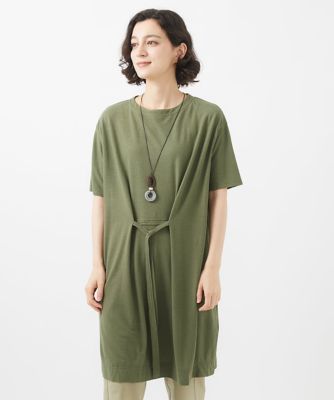 ＜GIANNI LO GIUDICE(Women/小さいサイズ)＞綿強撚天竺ベルトチュニックカットソー