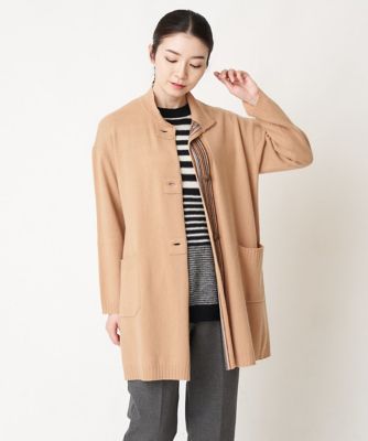 ＜GIANNI LO GIUDICE(Women/小さいサイズ)＞ボイルウールボーダーニットコーディガン
