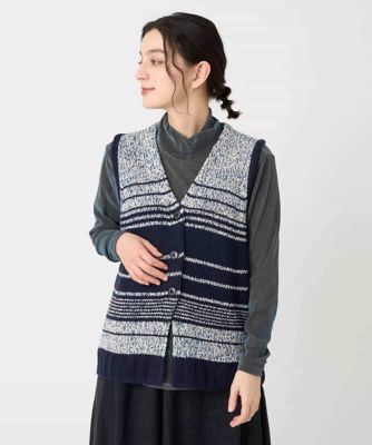 カスリパネルボーダーニットベスト | GIANNI LO GIUDICE(Women/小さい