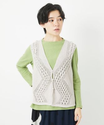 ＜GIANNI LO GIUDICE(Women/小さいサイズ)＞透かし編みニットベスト