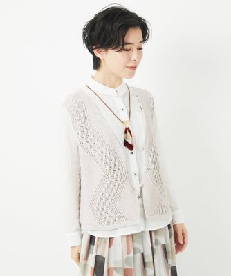 透かし編みニットベスト