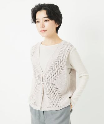 透かし編みニットベスト