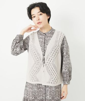 透かし編みニットベスト