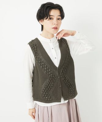 透かし編みニットベスト