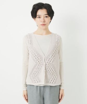 透かし編みニットベスト
