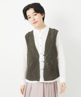 透かし編みニットベスト