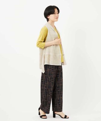 ［人気デザイン／日本製］リネンニットジレ