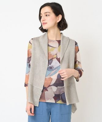 ＜GIANNI LO GIUDICE(Women/小さいサイズ)＞［人気デザイン／日本製］リネンニットジレ