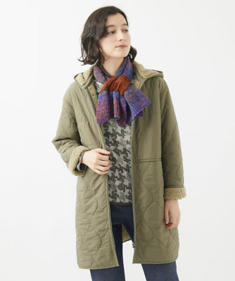 ツートンヒョウタン柄ボアキルトコート | GIANNI LO GIUDICE(Women