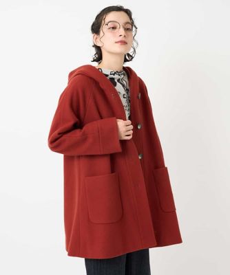 ＜GIANNI LO GIUDICE(Women/小さいサイズ)＞ウールモッサフーディーコート