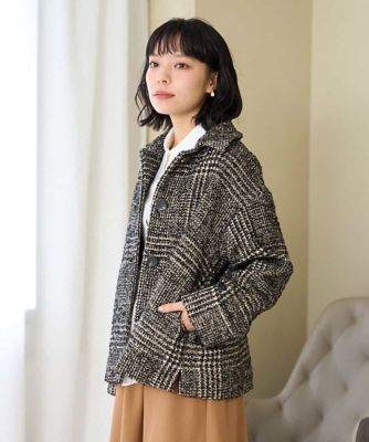 日本製］グレンチェックツイードコート | GIANNI LO GIUDICE(Women