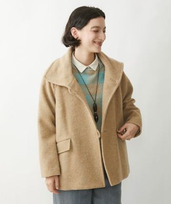 ＜GIANNI LO GIUDICE(Women/小さいサイズ)＞［日本製］ダブルノットモッサーショートコート
