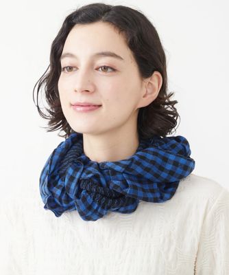 ＜GIANNI LO GIUDICE(Women/小さいサイズ)＞ギンガムワッシャーストール