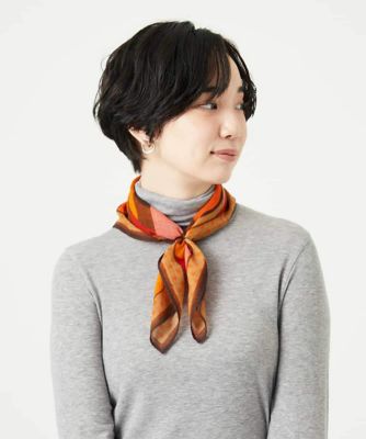 GIANNI LO GIUDICE(Women/小さいサイズ)/ジャンニロジュディチェ ミニキカスクエアストール 15オレンジ スカーフ・ショール【三越伊勢丹/公式】