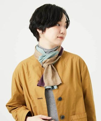 GIANNI LO GIUDICE(Women/小さいサイズ)/ジャンニロジュディチェ カラーブロックストール 45ライトグリーン スカーフ・ショール【三越伊勢丹/公式】