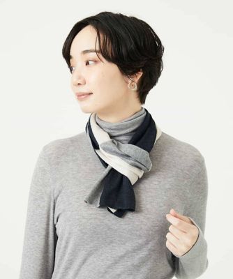 GIANNI LO GIUDICE(Women/小さいサイズ)/ジャンニロジュディチェ カラーブロックストール 94ブラック スカーフ・ショール【三越伊勢丹/公式】