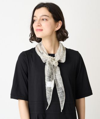 ＜GIANNI LO GIUDICE(Women/小さいサイズ)＞コットンシルクフラワースカーフ