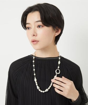 イミテーションパールコンビネックレス